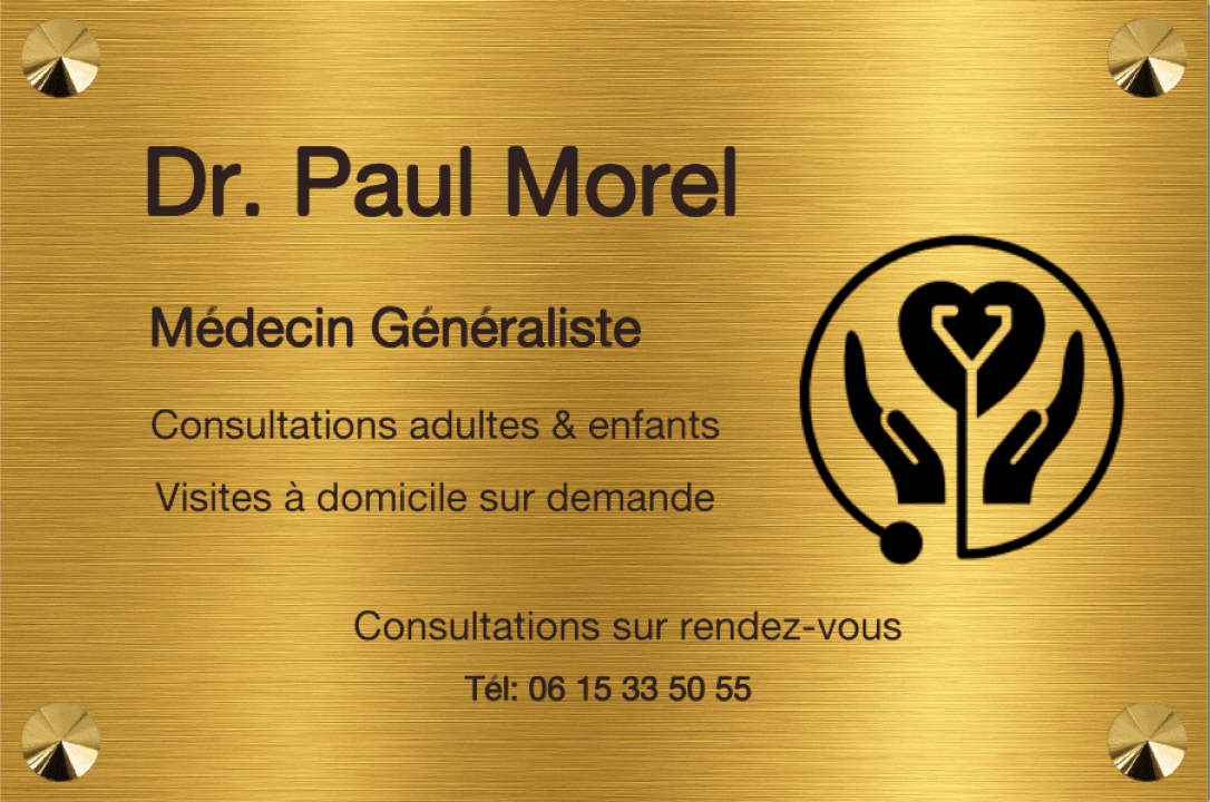 Plaque laiton Dr. Paul Morel