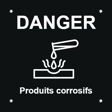 Plaque danger produits corrosifs