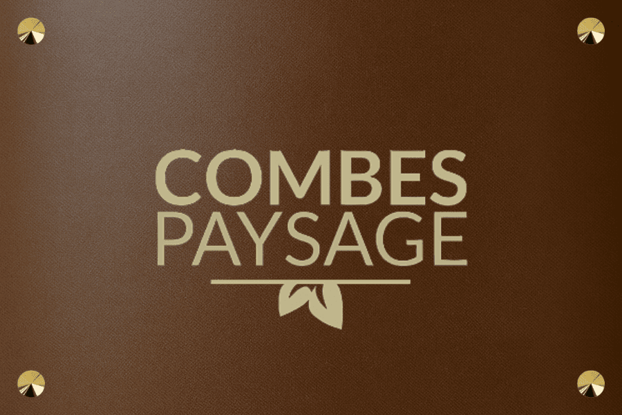 Plaque entreprise effet rouille gravure laiton