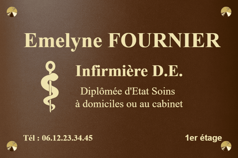 Plaque infirmier libéral