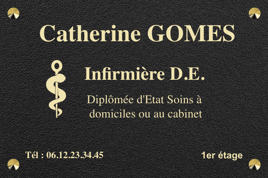Plaque infirmier libéral