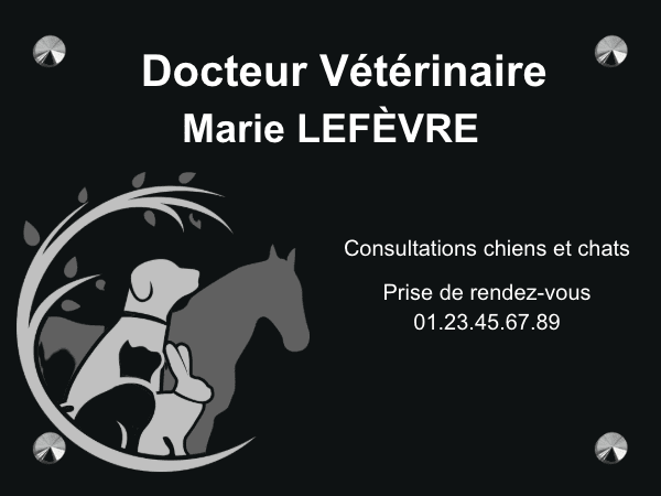 Plaque Vétérinaire