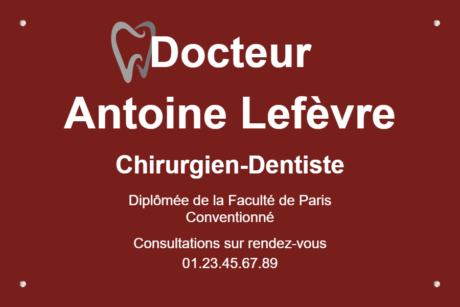 Plaque Dentiste