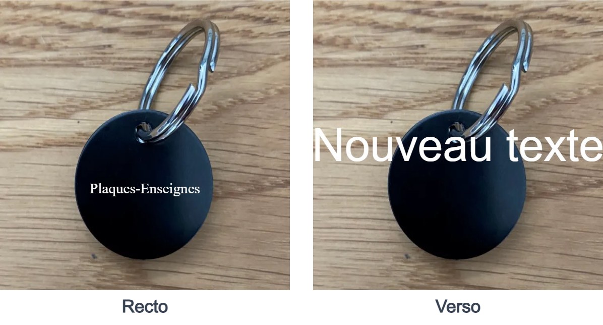 Porte-clé rond noir — vue 4