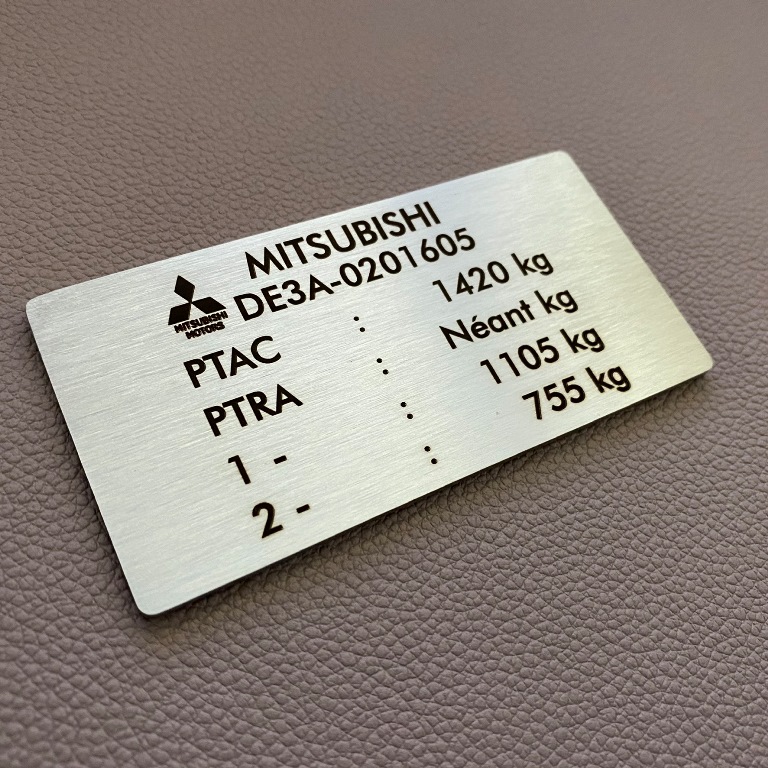 plaque inox brosse gravee au laser sur mesure  5 — exemple de plaque