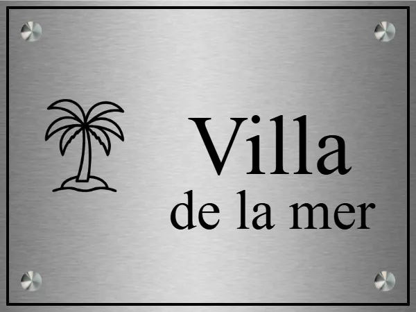 plaque de villa - en Inox - taille 200x150 mm - Inox • 200x150 mm • Entretoises