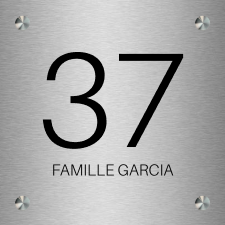 Plaque numéro de porte - Plaque personnalisée - en inox