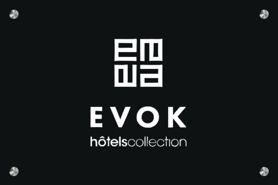 Plaque professionnelle alu noir et gravure blanche - en Aluminium noir - taille 300x200 mm - Aluminium noir • 300x200 mm • Entretoises