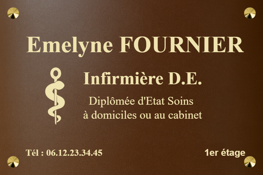 Plaque professionnelle infirmier libéral - en Ral effet rouille - taille 300x200 mm - Pour votre cabinet, la plaque d'infirmier libéral doit concilier élégance et respect strict du Code de la santé publique, notamment l'article R. 4312-70 . Dans mon atelier, je travaille le laiton poli, l'inox ou le plexiglas pour créer une signalétique durable , limitée aux dimensions réglementaires de 30x40 cm ou 30x20 cm. Chaque gravure intègre avec précision vos mentions obligatoires et le logo de l'Ordre, tout en excluant tout caractère commercial pour garantir une visibilité sobre et professionnelle . Que vous choisissiez l'aspect haut de gamme du métal ou la modernité du PVC, nous assurons une fabrication lilloise soignée, résistante aux intempéries et facile à poser . Plaque infirmier libéral : les règles strictes du Code de la santé La plaque infirmière doit respecter le format 30x20 cm ou 30x25 cm selon le Code de la santé publique. Elle affiche obligatoirement le nom, les diplômes et le téléphone, excluant toute mention publicitaire pour garantir une parfaite déontologie . Passer d'un projet de soin à une installation concrète demande de la rigueur, surtout quand on touche à la signalétique de son cabinet. Dimensions légales et mentions obligatoires pour rester conforme Le format standard autorisé oscille entre 30x20 cm et 30x25 cm. Ces dimensions assurent une visibilité sobre, évitant tout aspect commercial déplacé . C'est le juste équilibre pour être vu sans s'imposer. Inscrivez votre nom, prénom, diplômes reconnus et horaires de consultation. Le numéro de téléphone direct est indispensable. Le Code de la santé publique encadre strictement ces mentions obligatoires pour protéger la profession . Pour vos plaques professionnelles , la clarté prime . Pensez aussi à l'affichage de vos plaques horaires ouverture pour guider vos patients dès l'entrée du bâtiment avec précision. Logo de l'Ordre et respect du principe de non-commercialisation L'usage du caducée ou du logo de l'Ordre est réglementé. Utilisez le bleu Pantone Reflex Blue U et le rouge Pantone Warm Red C. L'aspect final doit rester informatif, jamais promotionnel . La limite entre signalétique et publicité est nette. Toute mention laudative ou slogan est interdite par la déontologie. Votre plaque n'est pas une affiche de vente . Interdiction de logos commerciaux Absence de slogans Sobriété des couleurs Interdiction de photos Chaque détail compte pour votre plaque infirmier libéral personnalisée. Une signalétique propre rassure vos patients et honore votre diplôme d'État sans aucune fausse note visuelle. 4 matériaux pour une plaque professionnelle durable et esthétique Après avoir défini le cadre légal, il faut choisir un support qui traverse le temps sans perdre son éclat. Laiton et aluminium pour un rendu haut de gamme Le laiton poli incarne un prestige historique indéniable. C’est le choix privilégié des cabinets médicaux établis depuis longtemps. Son aspect doré haut de gamme impose immédiatement une certaine autorité. L'aluminium brossé offre une alternative sérieuse. Ce métal résiste parfaitement à la corrosion en extérieur. Il propose un look moderne et sobre. Vous pouvez configurer votre Plaque professionnelle infirmier libéral en quelques clics sur notre site. La durabilité varie selon votre implication . Le laiton demande un entretien régulier pour briller. L'aluminium s'avère bien plus autonome face aux agressions climatiques quotidiennes. Plexiglas et PVC pour la clarté et l'économie Le plexiglas séduit par sa transparence et sa brillance naturelle. C’est un matériau très facile à nettoyer. Il autorise des jeux de couleurs variés pour votre signalétique . Le PVC constitue l'option économique par excellence . C’est idéal pour un premier cabinet. Il convient parfaitement aux budgets plus serrés. Matériau Durabilité Entretien Prix Laiton Excellente Exigeant Premium Aluminium Excellente Faible Modéré Plexiglas Très bonne Simple Abordable PVC Moyenne Très simple Économique La tenue aux UV reste un critère majeur. Un plexiglas de qualité ne jaunit jamais . Le PVC se montre plus sensible sur le long terme. Comment réussir la pose et l'entretien de votre signalétique ? Une belle plaque ne suffit pas, sa mise en place et son soin quotidien garantissent votre image professionnelle . Installation sur mesure selon le type de façade ou de porte La pose sur entretoises reste mon conseil prioritaire. Ce système crée un décalage élégant avec votre mur. C'est la fixation professionnelle par excellence pour un rendu haut de gamme . Pour les surfaces lisses, préférez l' adhésif double-face . C'est rapide et sans perçage pour vos portes intérieures. Vérifiez toujours votre règlement de copropriété avant d'installer votre plaque de sonnette . Voici la marche à suivre : Vérifier le niveau Marquer les trous Percer doucement Visser sans forcer Nettoyage et durabilité face aux intempéries extérieures Pour le métal, j'ai mes petites astuces. Un chiffon doux et un produit spécifique suffisent pour le laiton . L'aluminium se contente simplement d'un peu d'eau savonneuse pour briller. Attention aux rayures sur le plexiglas ou le PVC. Utilisez uniquement des microfibres pour vos plaques d'habitation . Évitez les solvants agressifs qui finissent par ternir irrémédiablement la surface . Adaptez la fréquence de votre entretien. En bord de mer, le sel impose un nettoyage mensuel rigoureux . En ville, la pollution urbaine nécessite aussi un suivi très régulier.