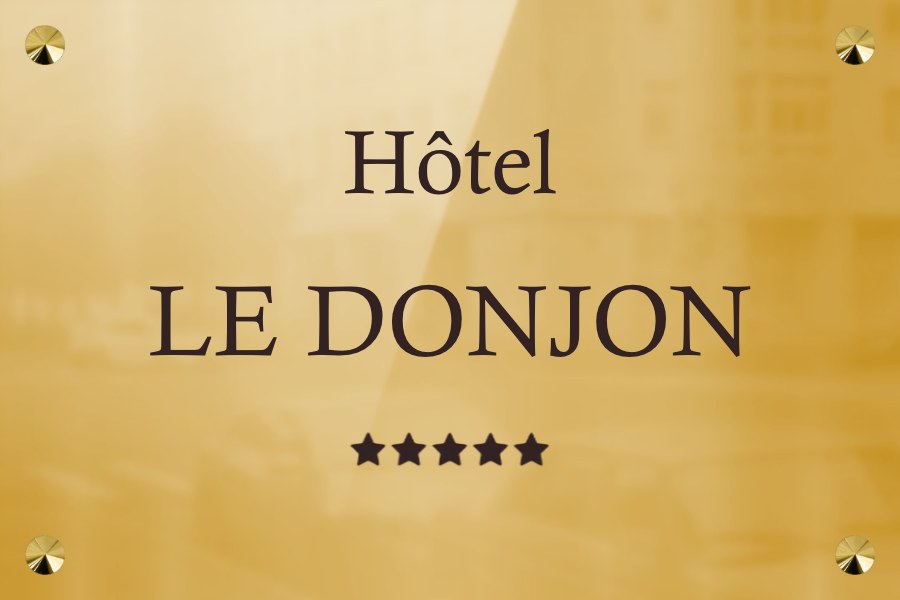 Plaques d'hotel Laiton poli miroir en laiton poli miroir fixation vis-cache — Plaques Enseignes Entreprises