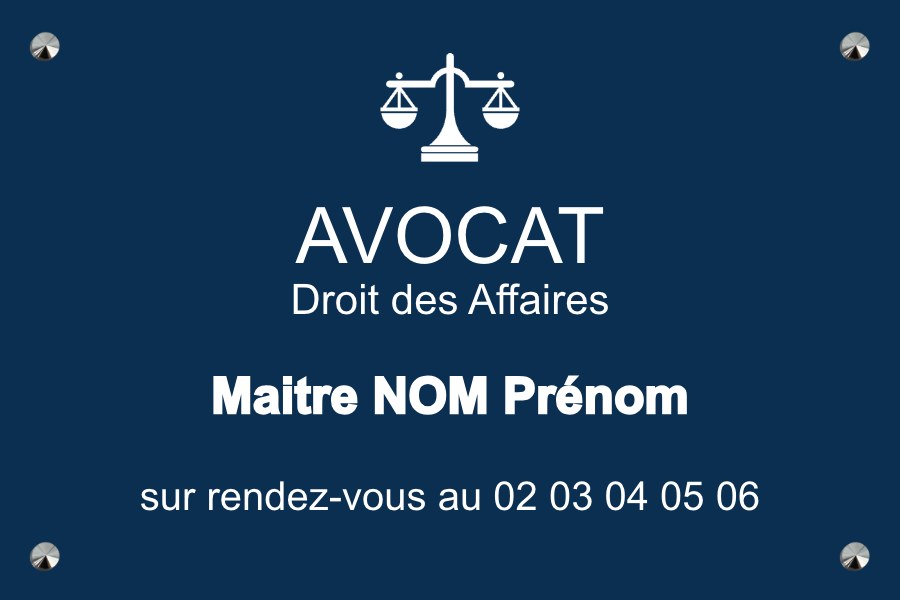 Plaque Avocat Aluminium bleu en aluminium bleu fixation vis-cache — Plaque Avocat