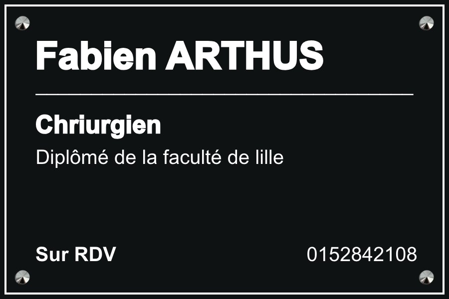 Plaque Chirurgien - Aluminium Noir en aluminium noir fixation vis-cache — Plaque Chirurgien