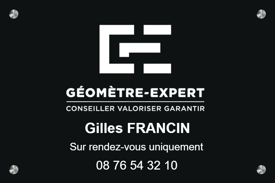 Plaque géomètre alu noir - Aluminium noir • 300x200 mm • Entretoises
