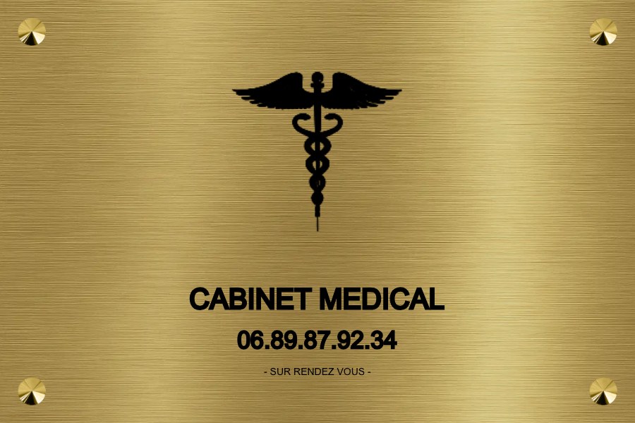 Cabinet médical en plastique effet laiton brossé