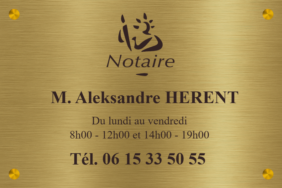 plaque notaire - Plaque personnalisée - en laiton brossé