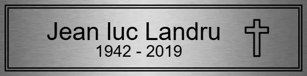 Plaque funeraire - en Inox - taille 200x50 mm - Inox • 200x50 mm • Sans fixation