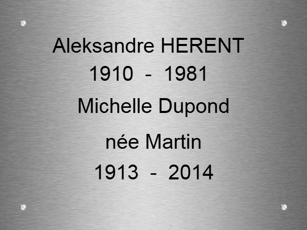 Grande plaque funéraire en inox fixation vis — Plaques Funéraires