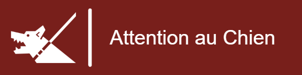 Plaque de porte "Attention au Chien" - en Aluminium rouge - taille 200x50 mm - Aluminium rouge • 200x50 mm • Sans fixation