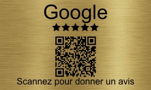Plaque QR code - Avis Google - en Plastiqueeffetlaitonbrosse - taille 100x60 mm - Boostez votre référencement local sur Google Maps grâce à notre plaque connectée en plastique effet laiton brossé de 100x60 mm. Ce support élégant combine une puce NFC et un QR code pour capter des notes 5 étoiles instantanément , sans aucune friction technique pour vos clients. Fabriquée avec soin dans notre atelier lillois, cette signalétique durable simplifie le dépôt d’avis au comptoir ou en salle d'attente. C’est l’outil idéal pour transformer chaque visite en un signal numérique fort, renforçant ainsi la crédibilité de votre établissement et votre visibilité sur les moteurs de recherche. Profitez d'une finition professionnelle pour valoriser votre image de marque . Description de la plaque avis Google : un levier de visibilité La plaque avis Google combine puce NFC et QR code pour capter des notes 5 étoiles instantanément. Ce support en plastique effet laiton brossé de 100x60 mm booste le référencement local sur Maps grâce à une preuve sociale numérique immédiate et sans friction technique. Passer de l'atelier à la stratégie numérique, c'est mon quotidien. Vous savez, une plaque bien gravée ne sert plus seulement à indiquer une porte, elle devient un véritable moteur pour votre business . Un boost immédiat pour votre référencement local L'impact des notes sur votre SEO local est direct. Plus vos avis grimpent sur Google Maps, plus votre établissement remonte naturellement dans les recherches . C'est mathématique et redoutable. Cette plaque transforme une simple visite physique en un signal numérique puissant . Elle valide votre crédibilité aux yeux des algorithmes. Les prospects voient alors une entreprise active et fiable. Les clients hésitants sont toujours rassurés par un score élevé. En fait, une excellente e-réputation reste aujourd'hui votre meilleur argument de vente . C'est la preuve sociale par excellence. Pour vos bureaux, nous concevons aussi des plaques professionnelles personnalisées . Ces supports durables complètent parfaitement votre signalétique. Ils renforcent votre image de marque auprès de chaque visiteur. Une expérience client sans friction technique Le duo QR code et puce NFC permet une redirection sans aucune saisie manuelle . Le client approche son smartphone ou scanne le code. La page d'avis s'ouvre en une seconde. C'est simple, rapide et efficace pour tout le monde. La compatibilité est totale avec Android et iOS. Aucun téléchargement d'application n'est requis pour l'utilisateur final. Le processus est fluide, même pour les clients les moins technophiles. Tout se fait naturellement. Supprimer les obstacles augmente drastiquement votre taux de conversion . Moins il y a d'étapes, plus vous récoltez de commentaires positifs. La simplicité technique garantit un flux constant d'avis. C'est un gain de temps précieux. Pour quels professionnels cette signalétique est-elle indispensable ? Après avoir compris l'aspect technique, voyons concrètement qui peut tirer profit de cet outil au quotidien pour transformer ses clients en ambassadeurs . Commerces de proximité et restauration Placez la plaque sur le comptoir de caisse ou les tables. C'est l'endroit idéal pour capter l'attention . Le client a son téléphone à portée de main lors du paiement. Sollicitez l'avis quand la satisfaction est au sommet. Un client qui vient de déguster un bon plat est plus enclin à noter. Le timing est le secret de la réussite . Accompagnez l'objet d'une petite phrase d'accroche. Demandez simplement : "Un petit avis pour nous soutenir ?". L'interaction humaine renforce l'efficacité de la signalétique connectée. comptoir de caisse tables de restaurant vitrine d'entrée Cabinets libéraux et prestataires de services En salle d'attente, la plaque occupe intelligemment le temps . Elle se pose discrètement sur un bureau de réception. Son design élégant s'intègre parfaitement dans un environnement médical. Le matériau effet laiton apporte une touche de sérieux. Il rassure la patientèle sur le professionnalisme du praticien. L'esthétique compte autant que la fonction technique pour l'image de marque . Pour les notaires ou médecins, la recommandation est vitale. Les avis Google remplacent désormais le bouche-à-oreille traditionnel. C'est un levier de croissance indispensable pour les professions réglementées. Pour vos besoins spécifiques, découvrez notre plaque sage-femme ou notre plaque professionnelle notaire haut de gamme. Caractéristiques techniques et conseils de pose de votre plaque Pour garantir une efficacité maximale, il convient de s'attarder sur la qualité de fabrication et les bonnes pratiques d'installation du support. Matériaux robustes et finitions professionnelles Le choix du support détermine l'image de votre établissement . Voici les spécifications de notre modèle standard : Caractéristique Détail technique Format 100x60 mm Matériau Plastique effet laiton Gravure Laser haute précision Fixation Double-face inclus Origine Fabrication française La fabrication française assure une durabilité supérieure. La gravure laser reste lisible malgré les années. C'est un investissement pérenne pour votre signalétique de comptoir. L'entretien est un jeu d'enfant. Le support résiste aux traces de doigts et aux rayures. Un simple coup de chiffon suffit pour garder l'éclat du laiton brossé. La qualité des finitions renforce la confiance . Vos clients perçoivent immédiatement le soin apporté. Installation rapide et emplacements stratégiques La pose se fait en quelques secondes. Utilisez l'adhésif double-face haute résistance fourni. Fixez la plaque sur une surface lisse et propre pour une tenue optimale. Récupérez votre lien d'avis sur votre fiche établissement. Google fournit une URL spécifique pour les demandes directes. Copiez-la soigneusement lors de votre commande pour la programmation. En cas de changement de compte, tout reste possible. La puce NFC peut être reprogrammée si nécessaire. Votre *support physique ne devient jamais obsolète*, même si votre activité évolue. Pensez à harmoniser cet outil avec votre signalétique de porte pour un accueil client cohérent et professionnel dès l'entrée.
