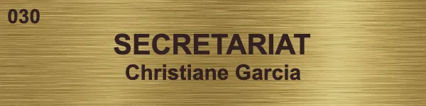 Plaque de bureau - Laiton brossé • 200x50 mm • Double-face VHB 3M