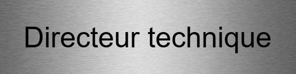 Plaque désignation directeur technique - Inox • 200x50 mm • Sans fixation