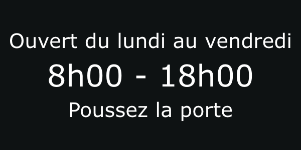 Plaques Horaires Ouverture - Aluminium noir • 200x100 mm • Trous de fixation