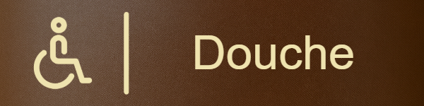 Plaque douche PMR en RAL Effet Rouille fixation sans-fixation — Pictogrammes Douches