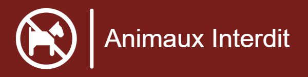 Plaque de porte "Animaux Interdit" en aluminium rouge fixation sans-fixation — Pictogrammes Interdiction
