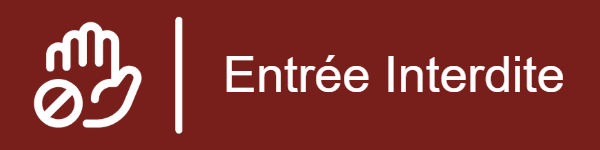 Plaque de porte "Entrée Interdite" - Aluminium rouge • 200x50 mm • Sans fixation