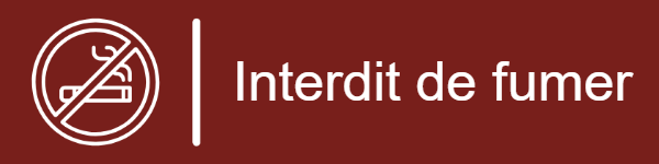 Plaque de porte "Interdit de Fumer" - Aluminium rouge • 200x50 mm • Sans fixation