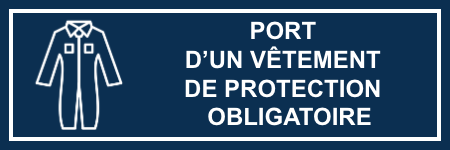 Pictogrammes obligation vêtement protection en aluminium bleu fixation autocollant — Pictogrammes Obligation