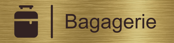 Plaque de porte "Bagagerie" en Laiton brossé, taille 200x50 mm