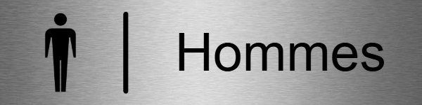 Toilettes Hommes - Plaque personnalisée - en inox