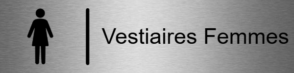 Plaque vestiaires femmes en inox fixation sans-fixation — Pictogrammes Vestiaires