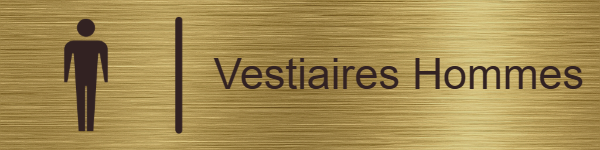Vestiaires Hommes - en Laiton brossé - taille 200x50 mm - Laiton brossé • 200x50 mm • Sans fixation